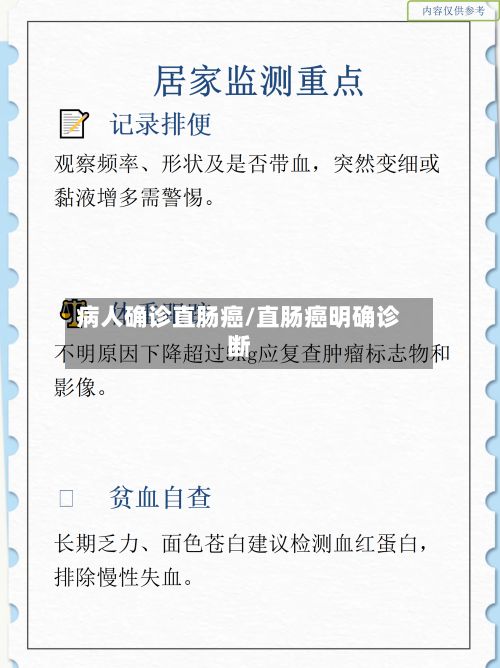 病人确诊直肠癌/直肠癌明确诊断