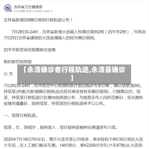 【永清确诊者行程轨迹,永清县确诊】-第1张图片