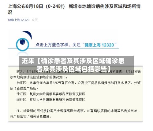 近来【确诊患者及其涉及区域确诊患者及其涉及区域包括哪些】