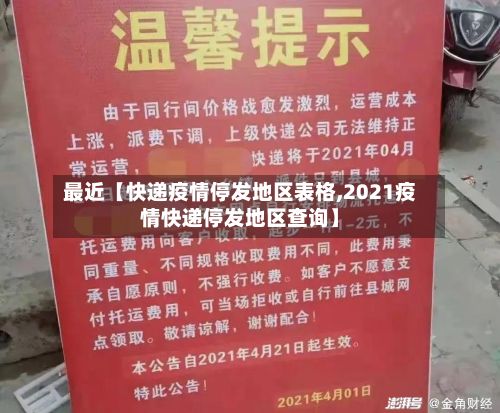 最近【快递疫情停发地区表格,2021疫情快递停发地区查询】
