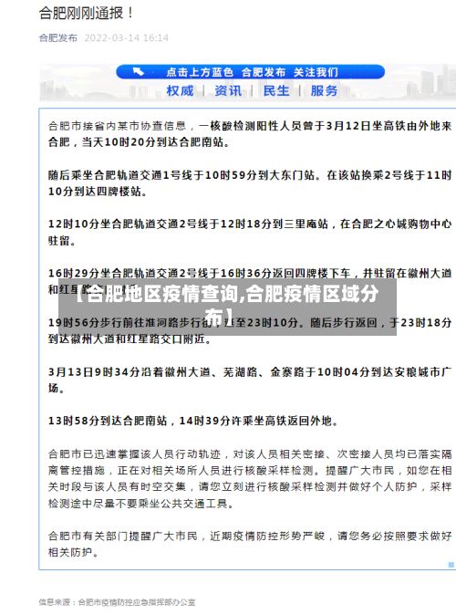 【合肥地区疫情查询,合肥疫情区域分布】-第2张图片