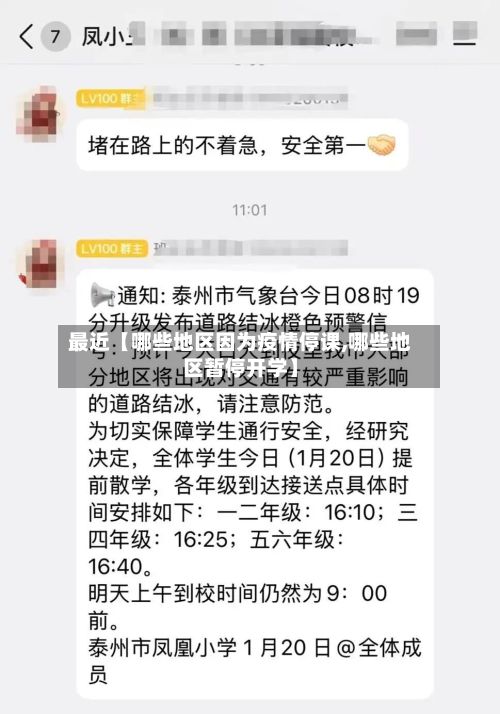 最近【哪些地区因为疫情停课,哪些地区暂停开学】