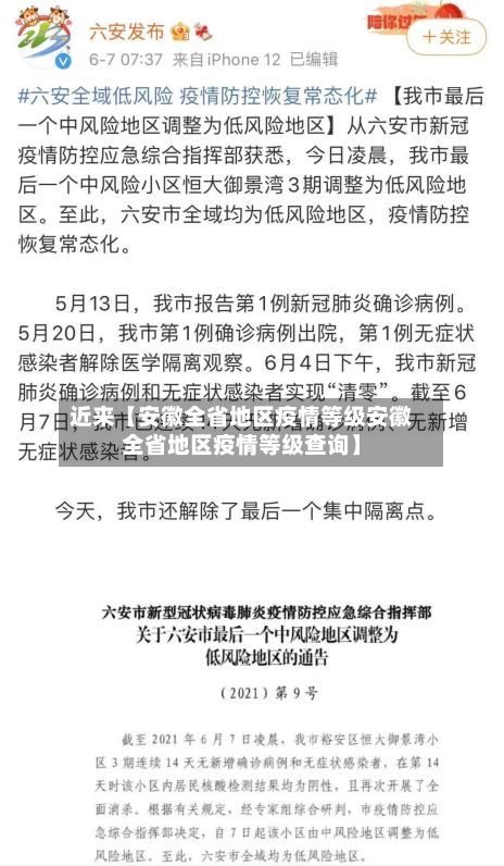 近来【安徽全省地区疫情等级安徽全省地区疫情等级查询】-第2张图片