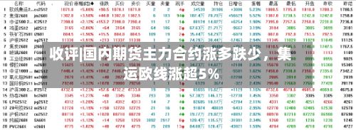 收评|国内期货主力合约涨多跌少，集运欧线涨超5%-第2张图片