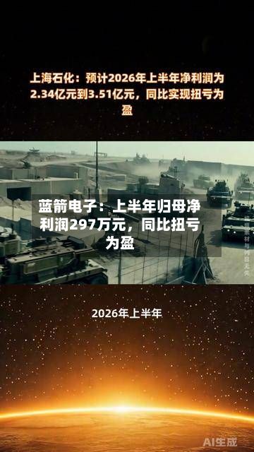 蓝箭电子：上半年归母净利润297万元，同比扭亏为盈