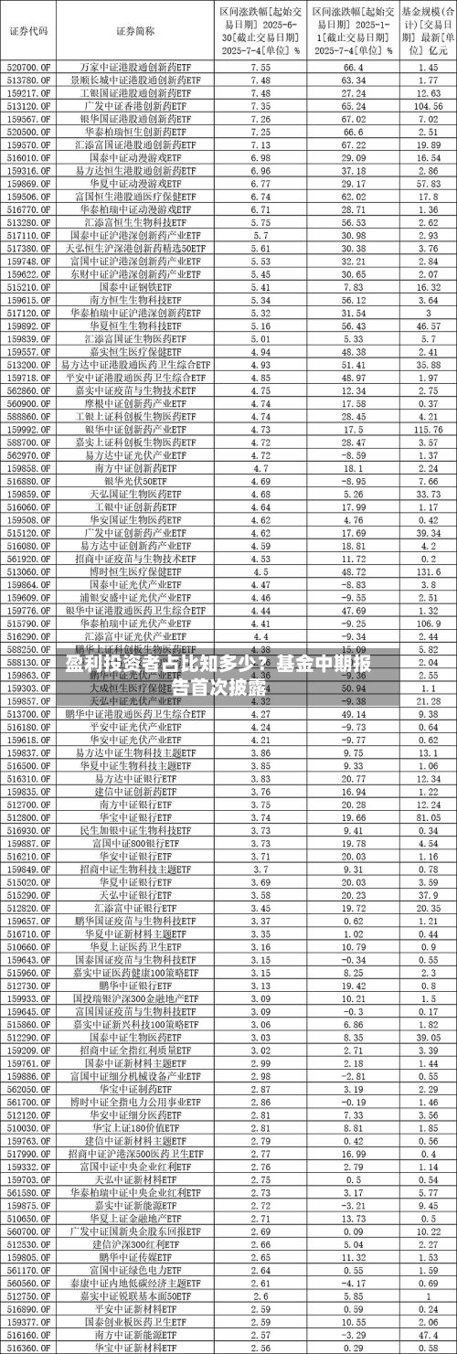盈利投资者占比知多少？基金中期报告首次披露