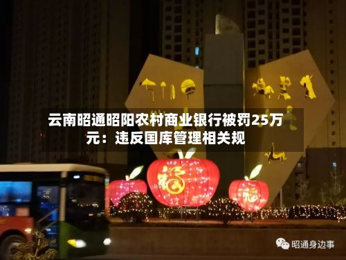 云南昭通昭阳农村商业银行被罚25万元：违反国库管理相关规