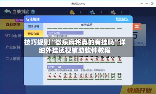 技巧规则“微乐麻将真的有挂吗”详细外挂透视辅助软件教程
