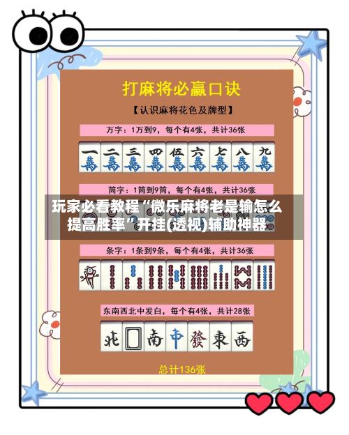 玩家必看教程“微乐麻将老是输怎么提高胜率”开挂(透视)辅助神器