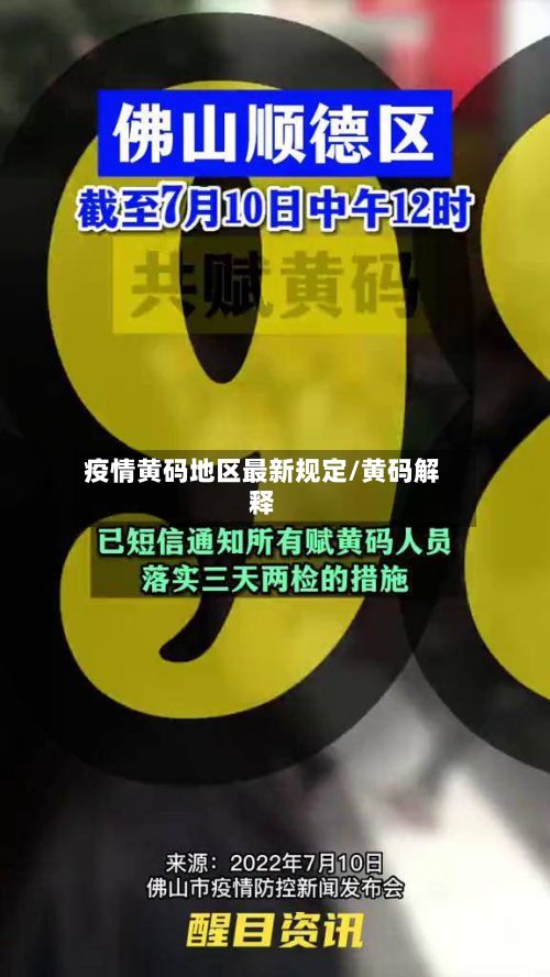 疫情黄码地区最新规定/黄码解释