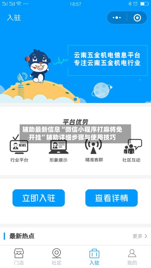 辅助最新信息“微信小程序打麻将免开挂”辅助详细步骤与使用技巧-第2张图片