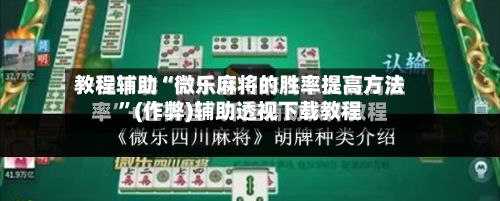 教程辅助“微乐麻将的胜率提高方法”(作弊)辅助透视下载教程-第3张图片