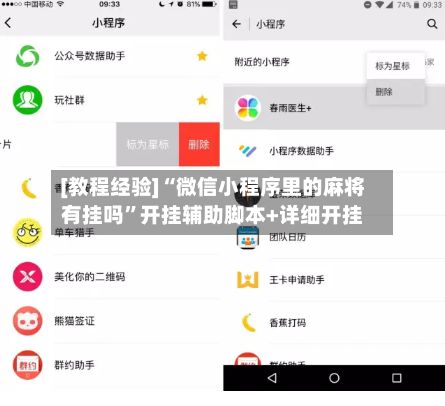 [教程经验]“微信小程序里的麻将有挂吗”开挂辅助脚本+详细开挂
