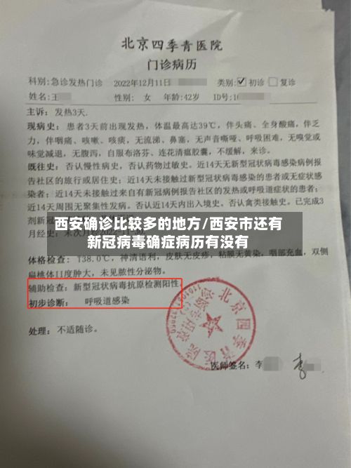 西安确诊比较多的地方/西安市还有新冠病毒确症病历有没有