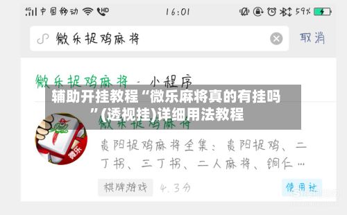 辅助开挂教程“微乐麻将真的有挂吗”(透视挂)详细用法教程-第3张图片