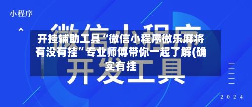 开挂辅助工具“微信小程序微乐麻将有没有挂”专业师傅带你一起了解(确实有挂-第2张图片