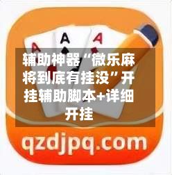 辅助神器“微乐麻将到底有挂没”开挂辅助脚本+详细开挂-第2张图片
